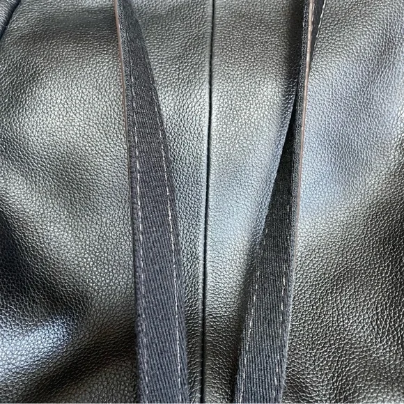 Fossil Felicity Backpack Black Pebbled Leather Brown Top Handle Mini Bag - Picture 15 of 16